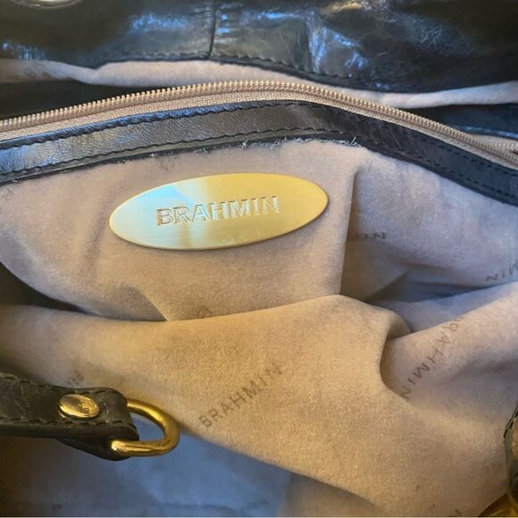 Brahmin Satchel Black and Gray Leather - Picture 11 of 16